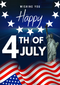 White and Blue 4th of July Design A3 template