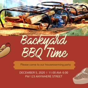 Backyard BBQ Invitation Video Background Template Square (1:1)