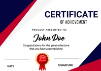 Certificate of Achievement A3 template