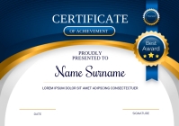 Certificate of achievement A5 template