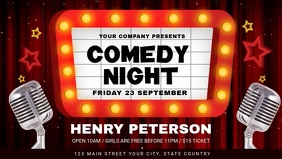 Comedy Night Event Facebook Cover Video template