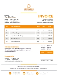 Yellow Creative Invoice A4 template