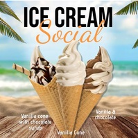 ice cream, ice cream social, Summer Instagram Post template