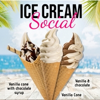 ice cream, ice cream social, Summer Post Instagram template
