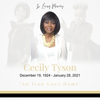 In Loving Memory - Cecily Tyson Instagram Post template