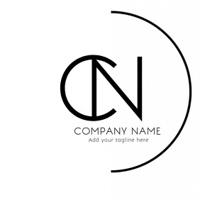 Minimal alphanumeric black and white logo template
