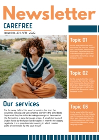 Orange Custom Branded Newsletter Page A4 template