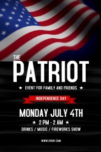 Patriotic 4th Of July Flyer Plakkaat template