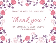 Pink Roses Thank You Card template