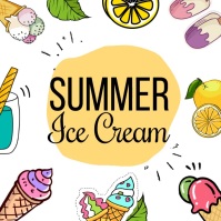 summer ice cream Publicación de Instagram template