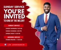 Sunday Service Invitation Persegi Panjang Besar template