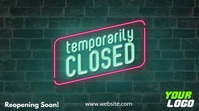 Temporary closed digital display store sign template