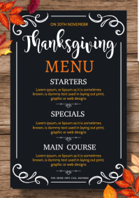 thanksgiving menu A4 template