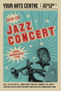 Vintage Jazz Concert Poster Plakkaat template