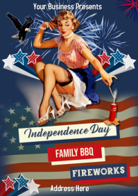 Blue Vintage 4th of July Design A1 template