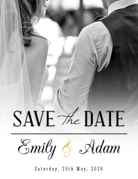 Wedding Invitation Save the Date Flyer template