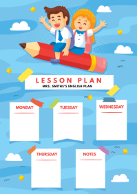 Weekly Lesson Plan for Kindergarten A4 template