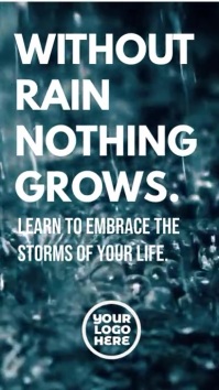 Without rain nothing grows inspiration video Digital na Display (9:16) template